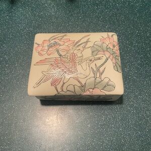 Decorative Bird and Flower Trinket Box
